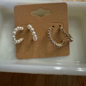 Elegant Pearl and Gold Hoop Earrings